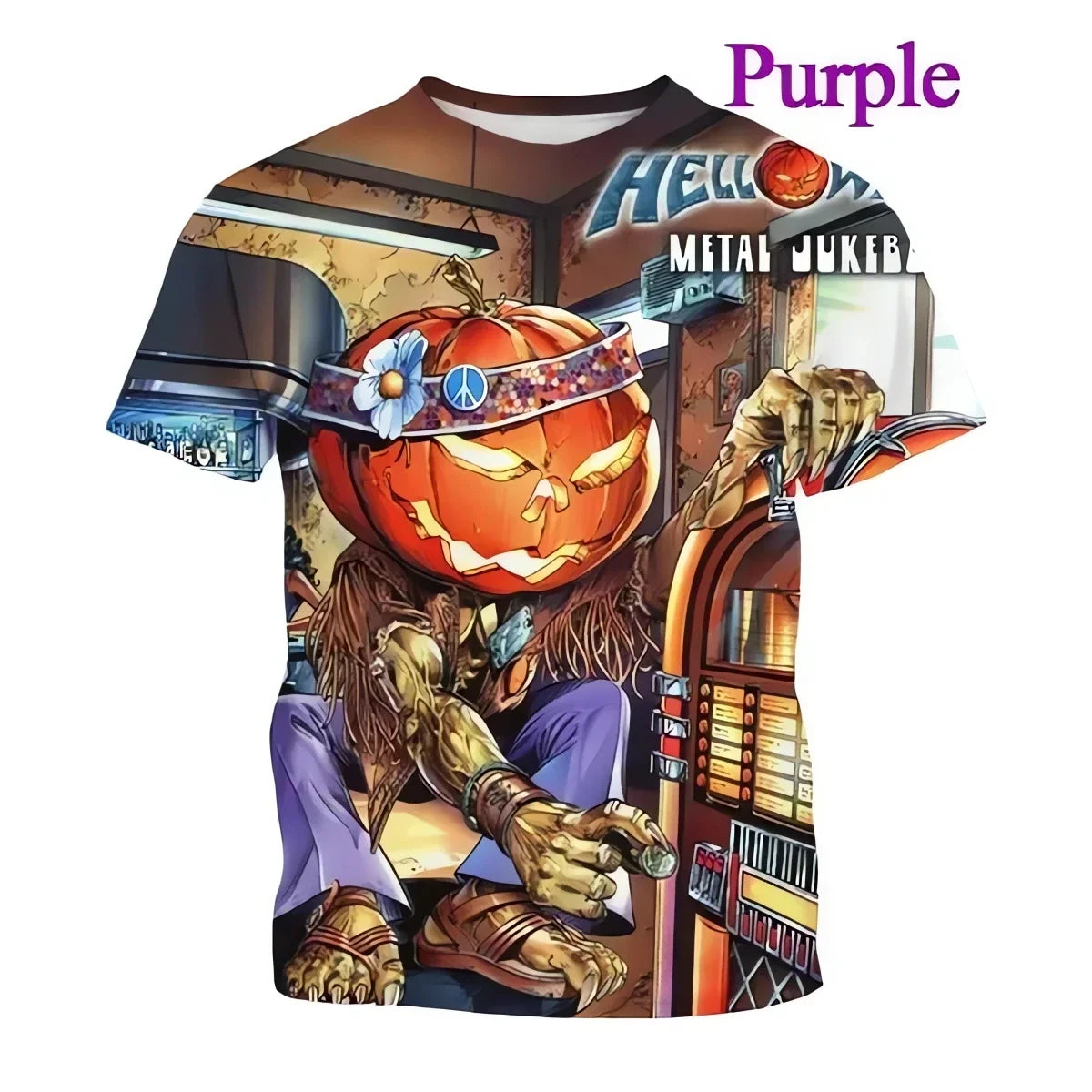 2024 hot selling new heavy metal rock band Halloween 3D printed men's T-shirt casual round neck short sleeved unisex T-shirt top