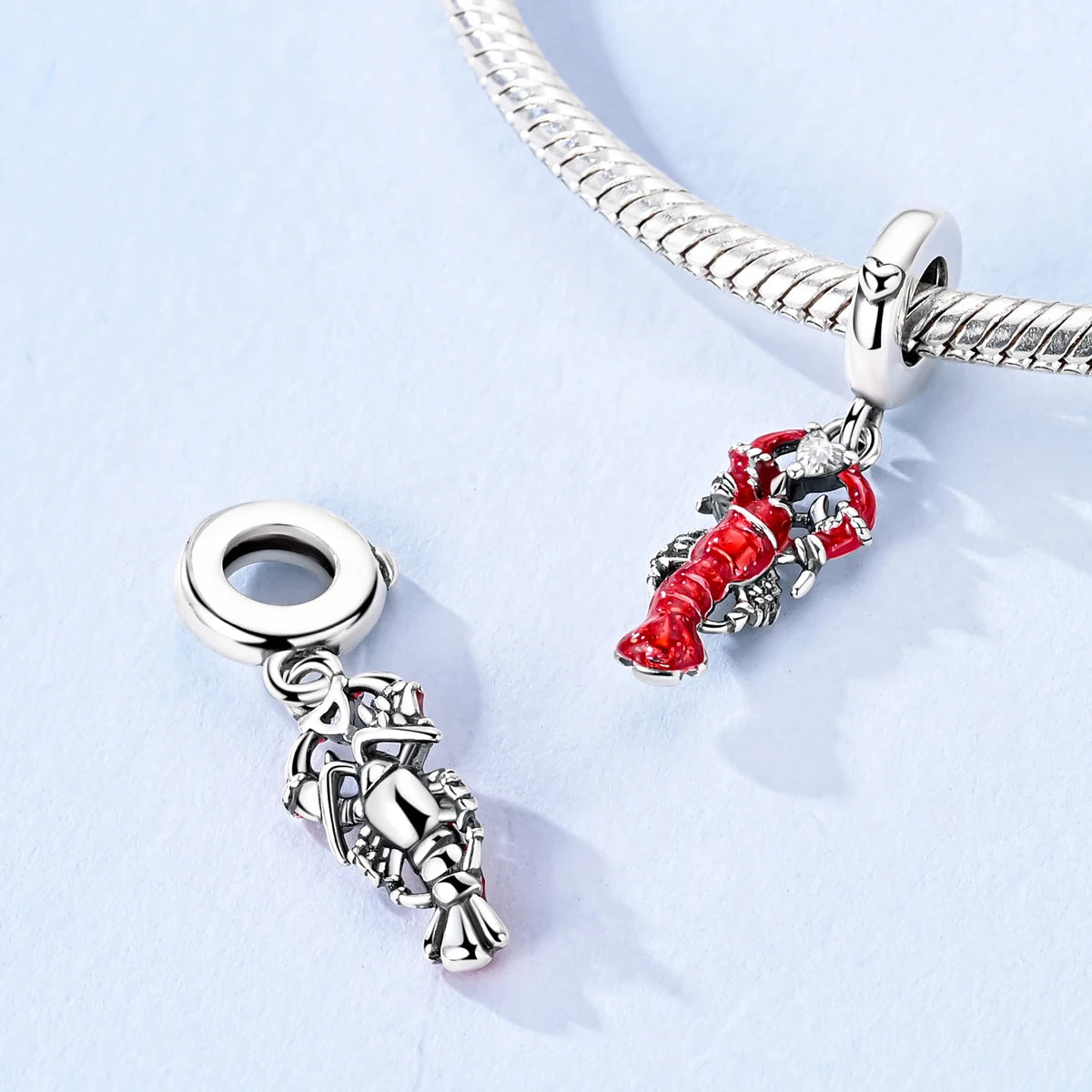 Original 925 Sterling Silver Red Charm Beads Red Wine Chili Dumbbell Pendant For Women Fit DIY Bracelet Birthday Jewelry Gift