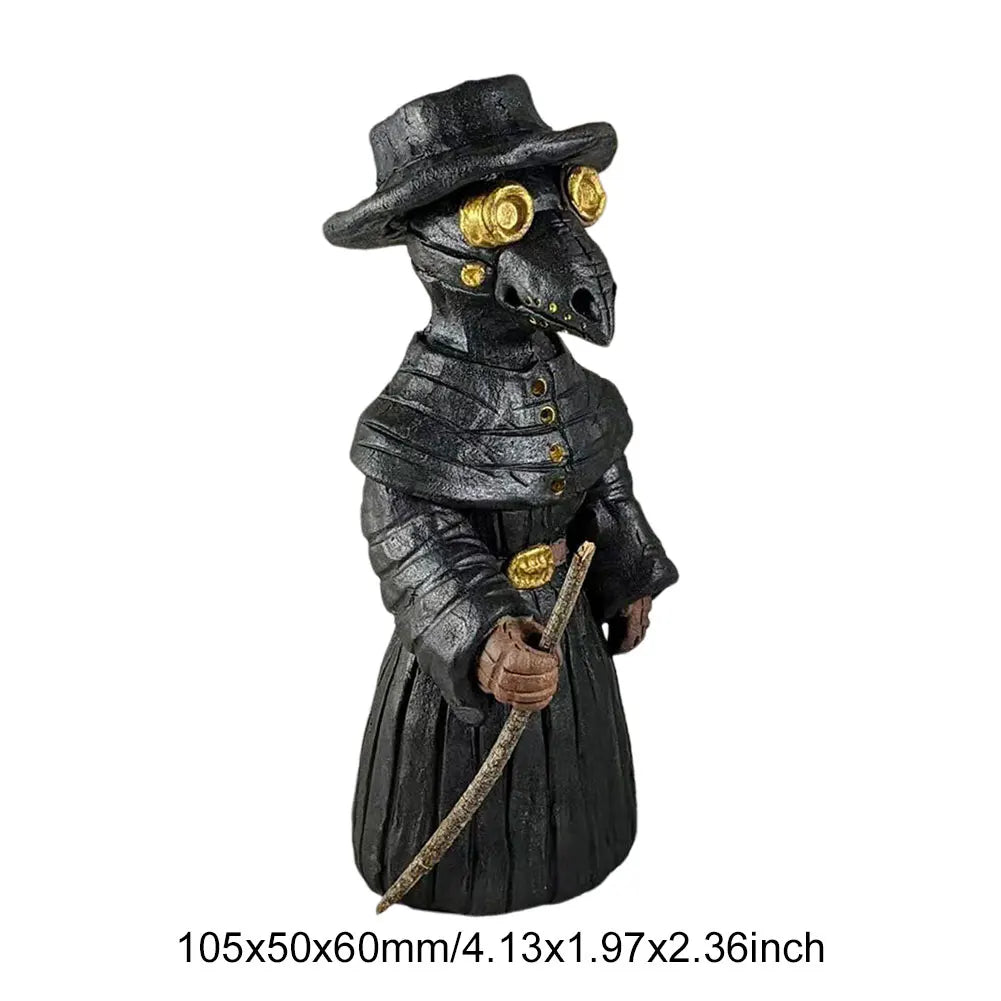 Halloween Plague Doctor Incense Burner Mr. Crow Decompresse Anxiety Relief Desktop Resin Ornament Mr. Crow Incense Burner Statue