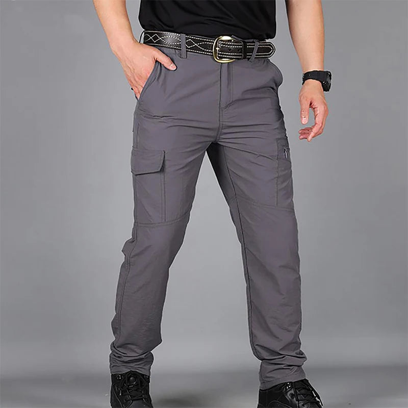 2025 Summer Tactical Pants Mens Quick Dry Thin Trousers Lightweight Casual Waterproof Pants Outdoor Workout Breathable Long Pant