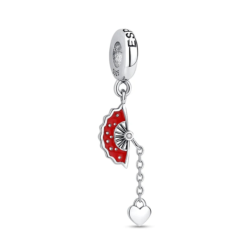 Original 925 Sterling Silver Charms Camera Suitcase London Bus Love Heart Beads Fit Bracelets Necklaces DIY Jewelry Women