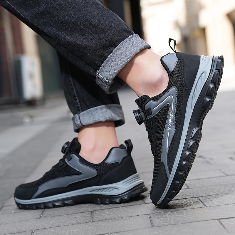 YRZL 2025 Sports Shoes Men Running Sneakers Lightweight Breathable Athletic Anti Slip Shoes Casual Walking Shoes Slip on Size 48