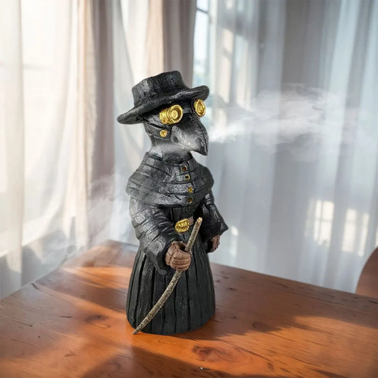 Halloween Plague Doctor Incense Burner Mr. Crow Decompresse Anxiety Relief Desktop Resin Ornament Mr. Crow Incense Burner Statue