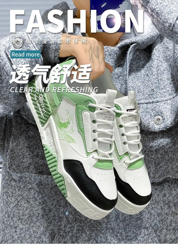 Men's Casual Shoes 2025 Spring New Style Graffiti Breathable Sneakers High Quality Designer Men Platform Shoes Zapatillas Hombre