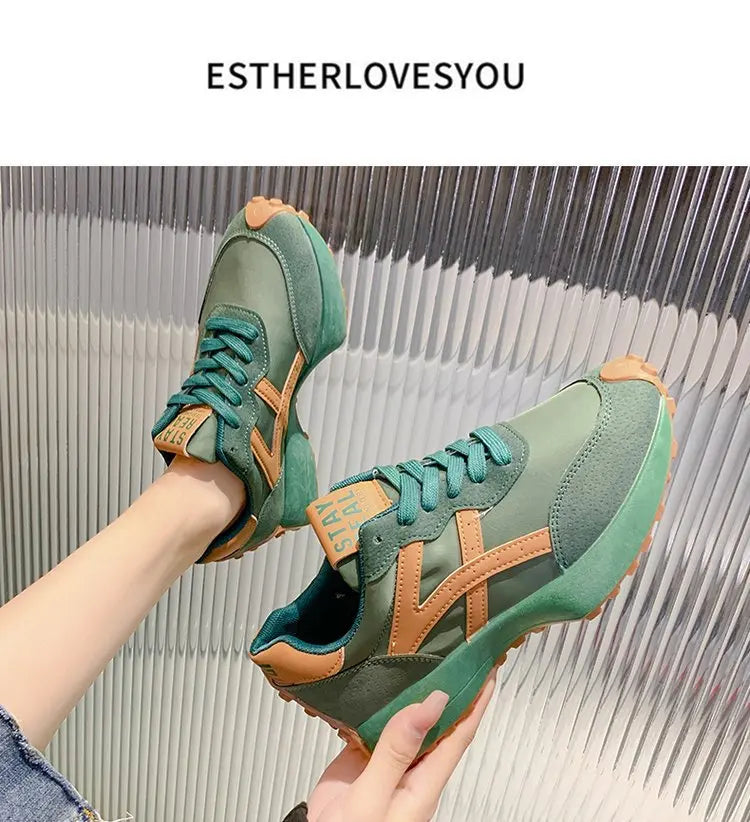Comfort Women's Sneakers Fashion Womens Thick-soled Boots Breath Women Casual Shoes Wear-resistant Non-slip Womens Running Shoes