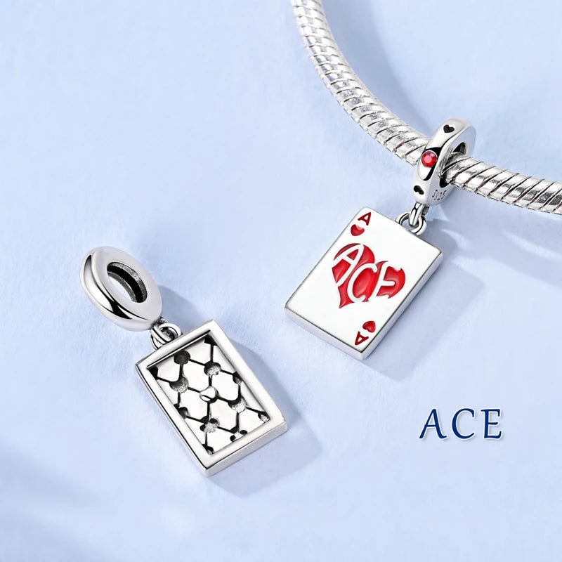 Original 925 Sterling Silver Red Charm Beads Red Wine Chili Dumbbell Pendant For Women Fit DIY Bracelet Birthday Jewelry Gift