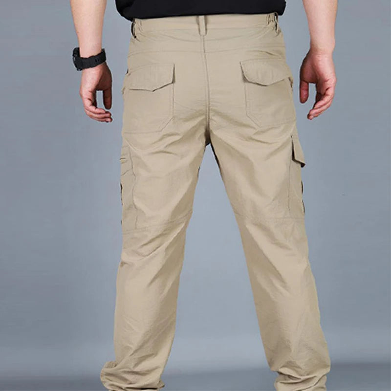 2025 Summer Tactical Pants Mens Quick Dry Thin Trousers Lightweight Casual Waterproof Pants Outdoor Workout Breathable Long Pant