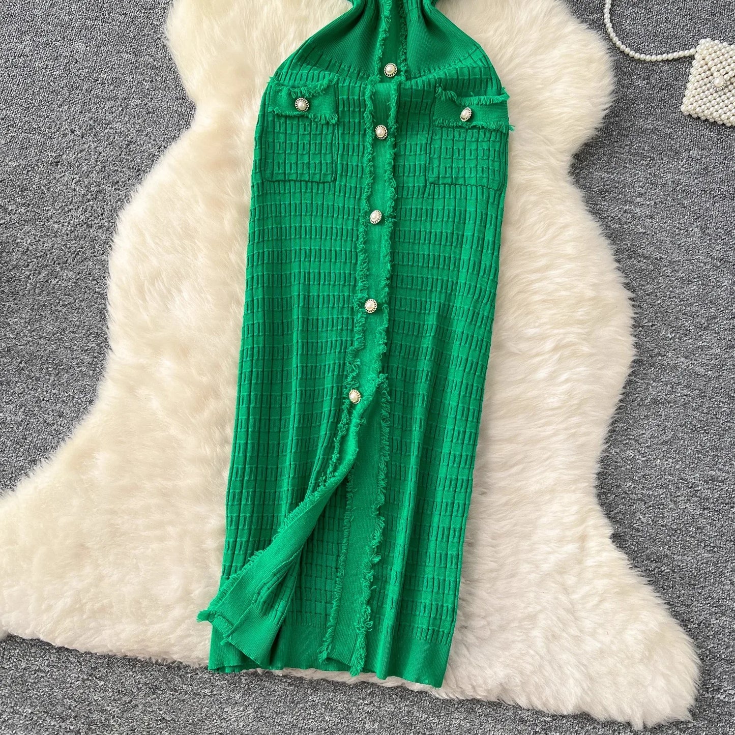 YuooMuoo Women Dress Elegant V-neck Slim Waist Wrap Hips Bodycon Sweater Dress Chic Single-breasted Office Lady Long Shirt Dress