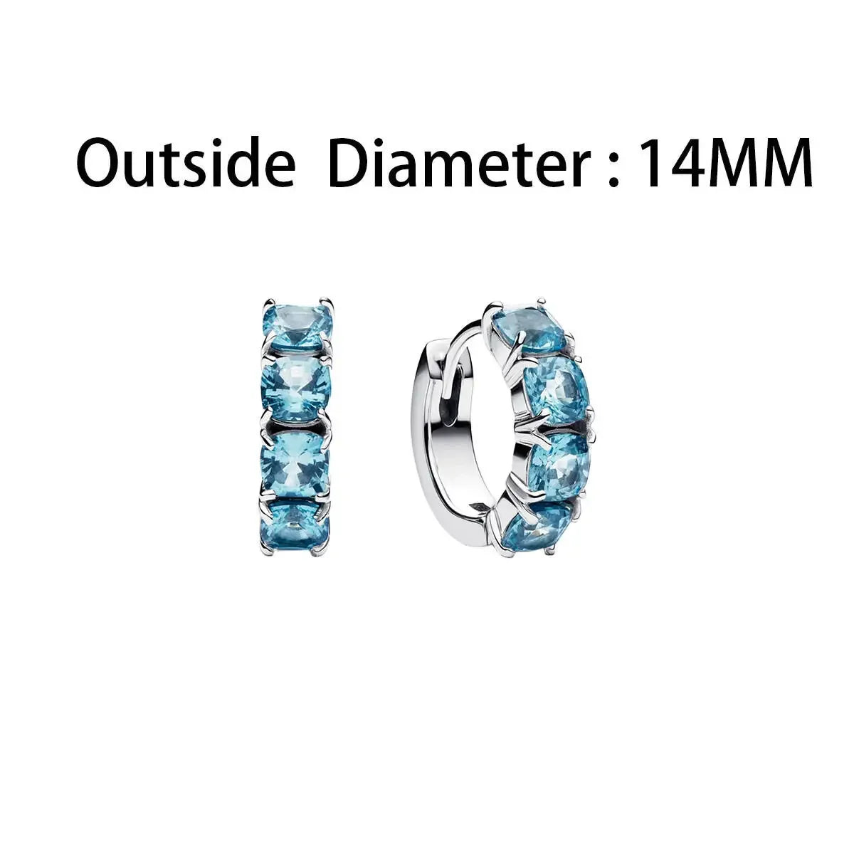 Sparkling Colorful Hoop Earrings 925 Sterling Silver Hypoallergenic Jewelry Embellished With Zircon Elegant Luxury Style Female