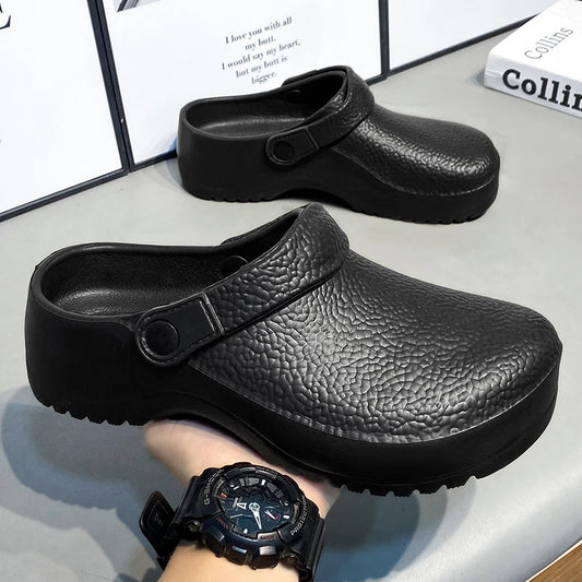 Summer Chef Shoes for Man Sport Sandals Flat Non Slip Clogs Kitchen Shoe Multi Occasion Multi Crowd Work Shoes Walking Slippers