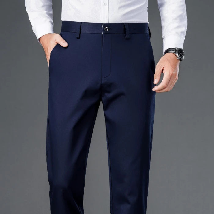 Men's smart casual pants elastic sports men's quick drying pants spring and autumn straight leg office black navy blue work pant
