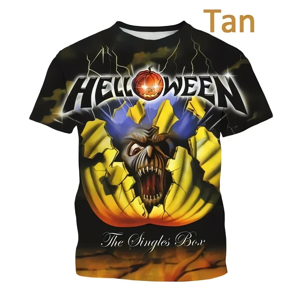2024 hot selling new heavy metal rock band Halloween 3D printed men's T-shirt casual round neck short sleeved unisex T-shirt top