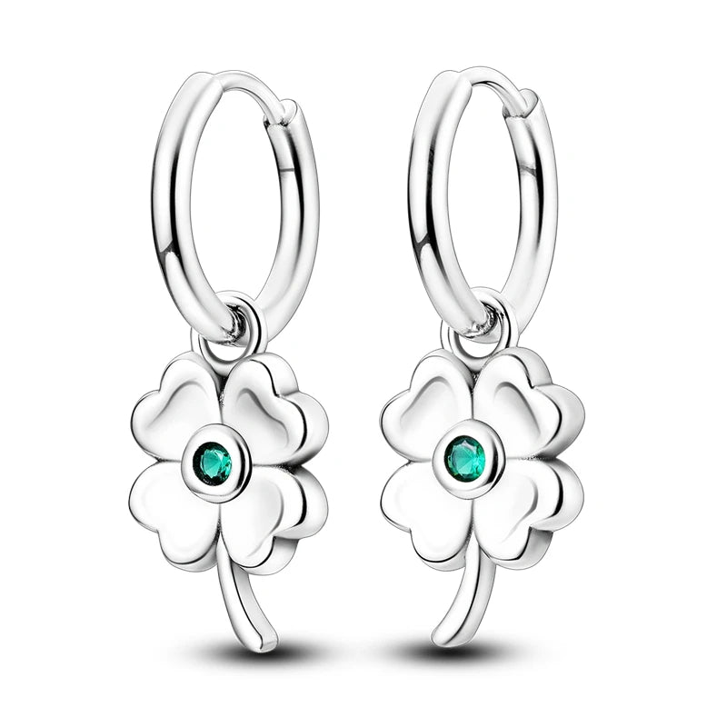 925 Sterling Silver Colored Zirconium Stars Hoop Earrings For Women Jewelry Anniversary WeddingMaking Jewelry Gift