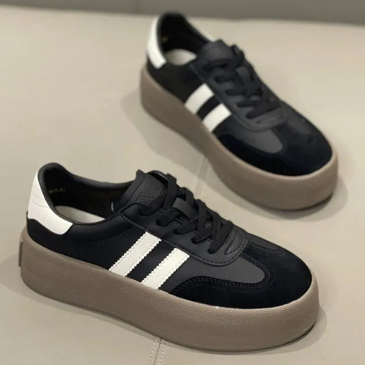 Spring and Autumn New Korean version Fashion Casual color Bock Thick sole Women's Versatile Comfortable Vulcanized Shoes 2025