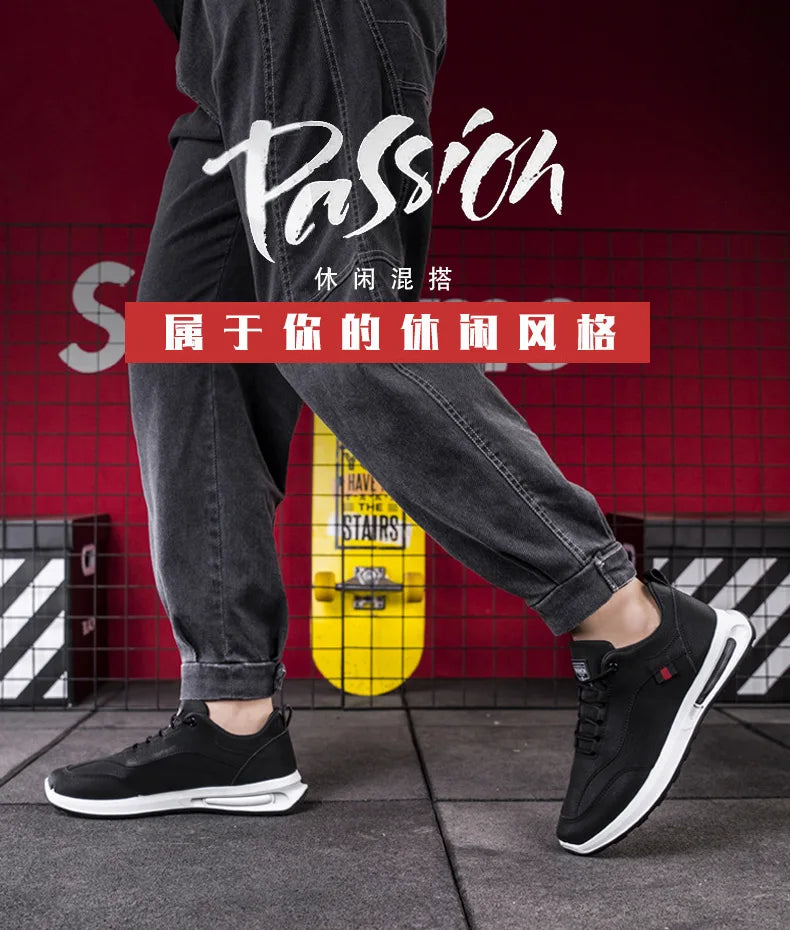 Men's PU Leather Sneakers Business Casual Shoes for Man Outdoor Breathable Sneakers Male Fashion Loafers Walking Footwear Tenis