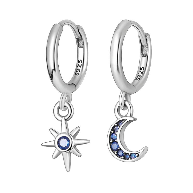 Sparkling Colorful Hoop Earrings 925 Sterling Silver Hypoallergenic Jewelry Embellished With Zircon Elegant Luxury Style Female