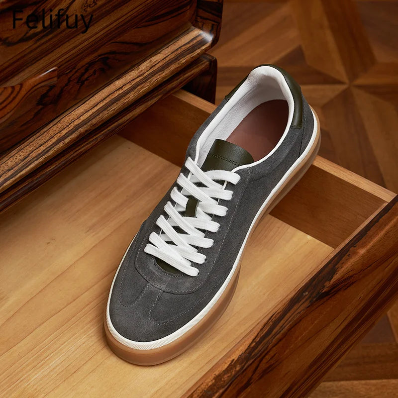 Men's Tenis Masculino Shoes Men's Leather Skate Shoes Men Fashion Casual Walking Shoes Classic Flats Men Lace-Up Mens Sneakers