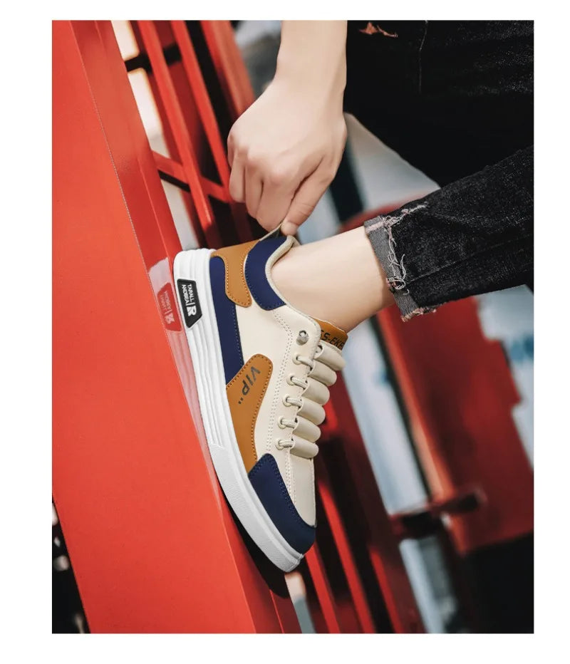 2025 Spring and Autumn New Men's Shoes Leather Low Cut Fashion Trendy Running Sports Men's Casual Trendy Shoes
