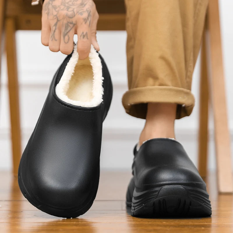 Unisex Home Slipper 2024 New  Winter Waterproof EVA Slippers Plush Warm Lining  Man House Warm Clogs High Quality Women Shoe