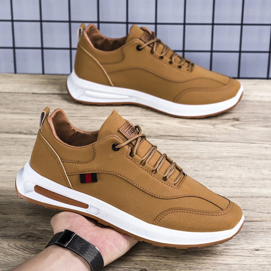 Men's PU Leather Sneakers Business Casual Shoes for Man Outdoor Breathable Sneakers Male Fashion Loafers Walking Footwear Tenis