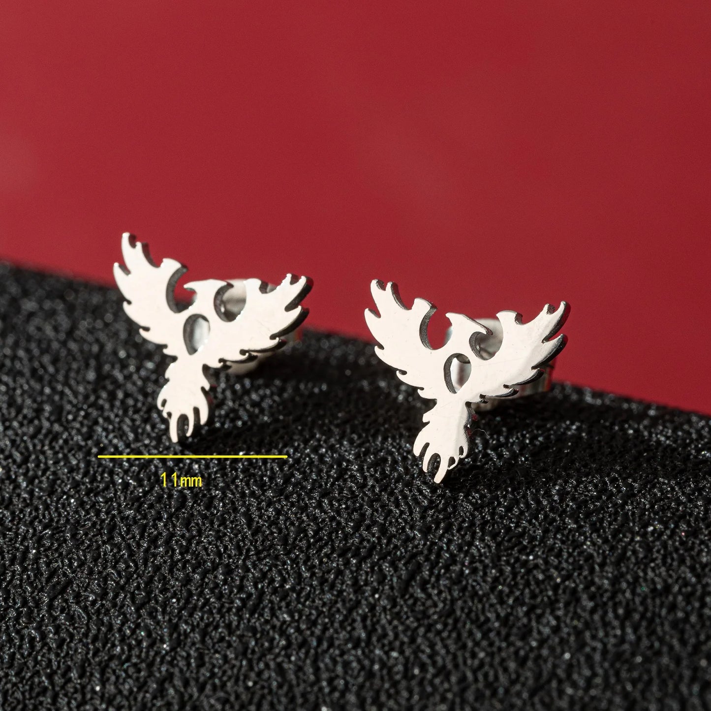 Gothic Halloween Spider Web Asymmetric Earrings For Women Punk Wolf Head Animal Black Color Piercing Ear Surgical Steel Stud