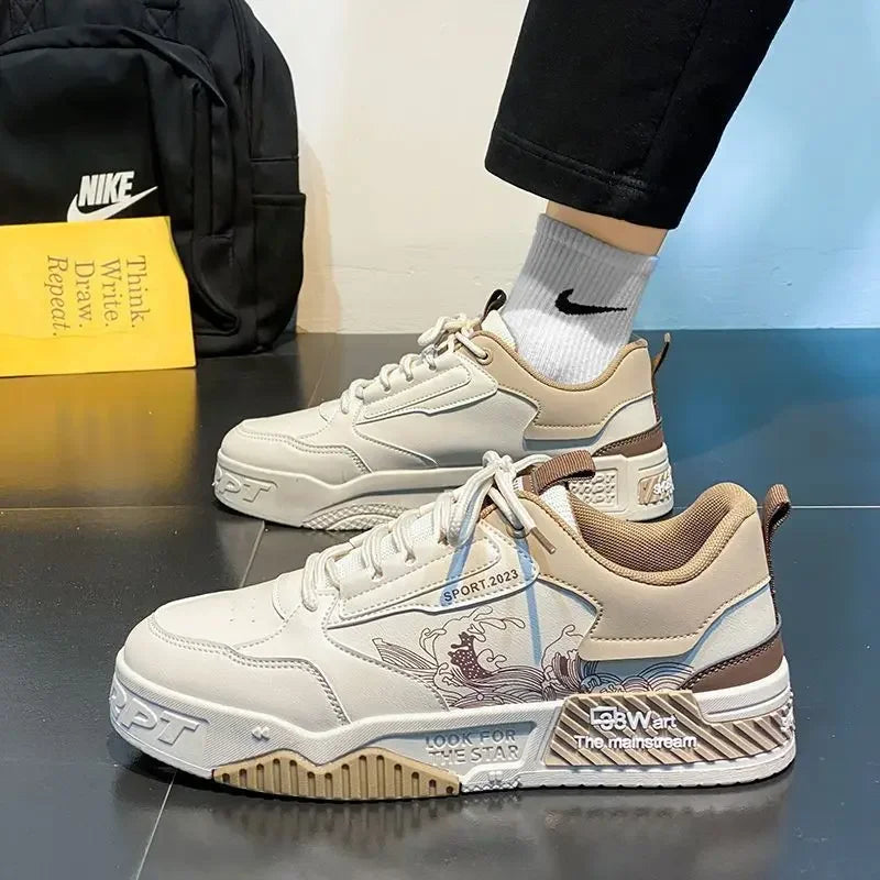 Men's Casual Shoes 2025 Spring New Style Graffiti Breathable Sneakers High Quality Designer Men Platform Shoes Zapatillas Hombre