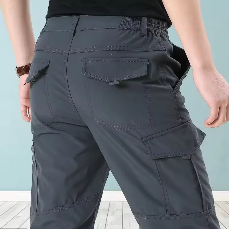 2025 Summer Tactical Pants Mens Quick Dry Thin Trousers Lightweight Casual Waterproof Pants Outdoor Workout Breathable Long Pant