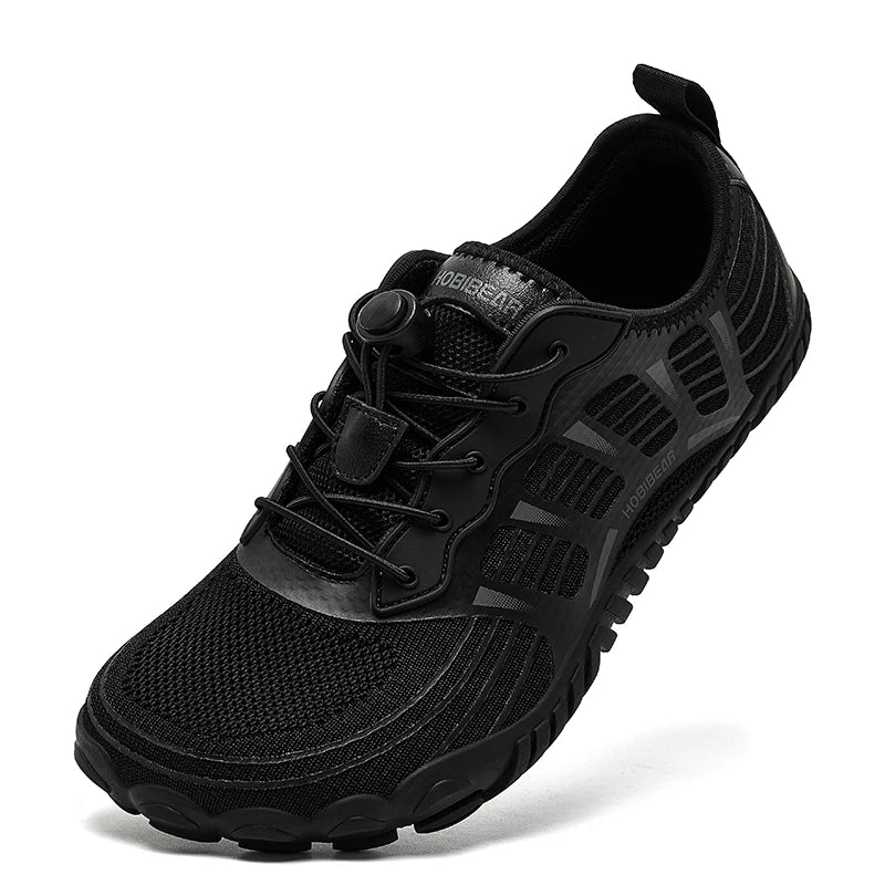 HOBIBEAR Mens Womens  Barefoot Shoes Wide Toe Breathable Elastic Band Sneakers Beach Walking Casual Shoes