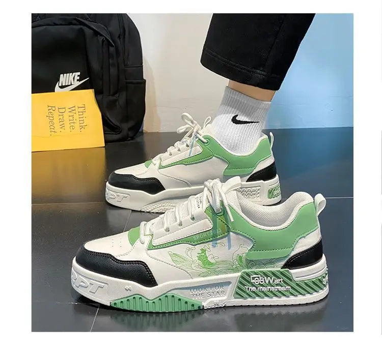 Men's Casual Shoes 2025 Spring New Style Graffiti Breathable Sneakers High Quality Designer Men Platform Shoes Zapatillas Hombre