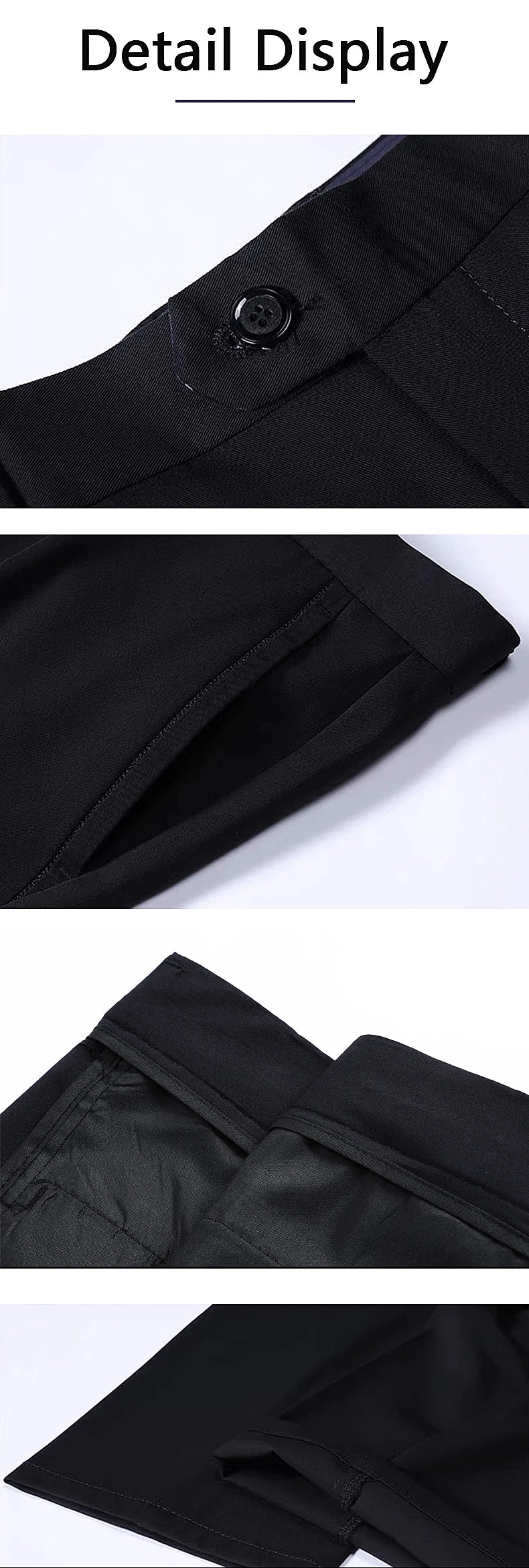 Men's smart casual pants elastic sports men's quick drying pants spring and autumn straight leg office black navy blue work pant