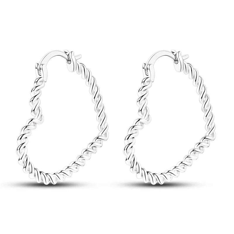 Sparkling Colorful Hoop Earrings 925 Sterling Silver Hypoallergenic Jewelry Embellished With Zircon Elegant Luxury Style Female