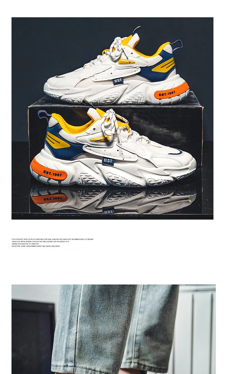 2024 Fashion and Comfortable Mesh Breathable Outsole Shoes Summer Hot Sale Mens Casual Shoes Thick Bottom Breathable Sneaker