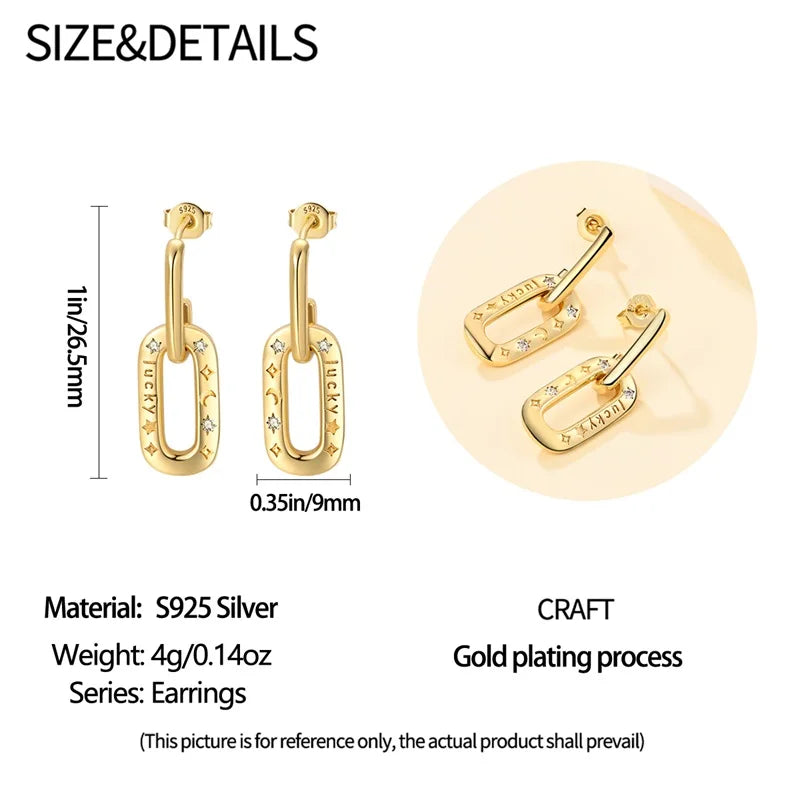 New in 925 Silver Color Gold Pearl Bee Irregularity Star Moon Earrings For Women 2024 Trending Fashion Jewelry Birthday Gifts