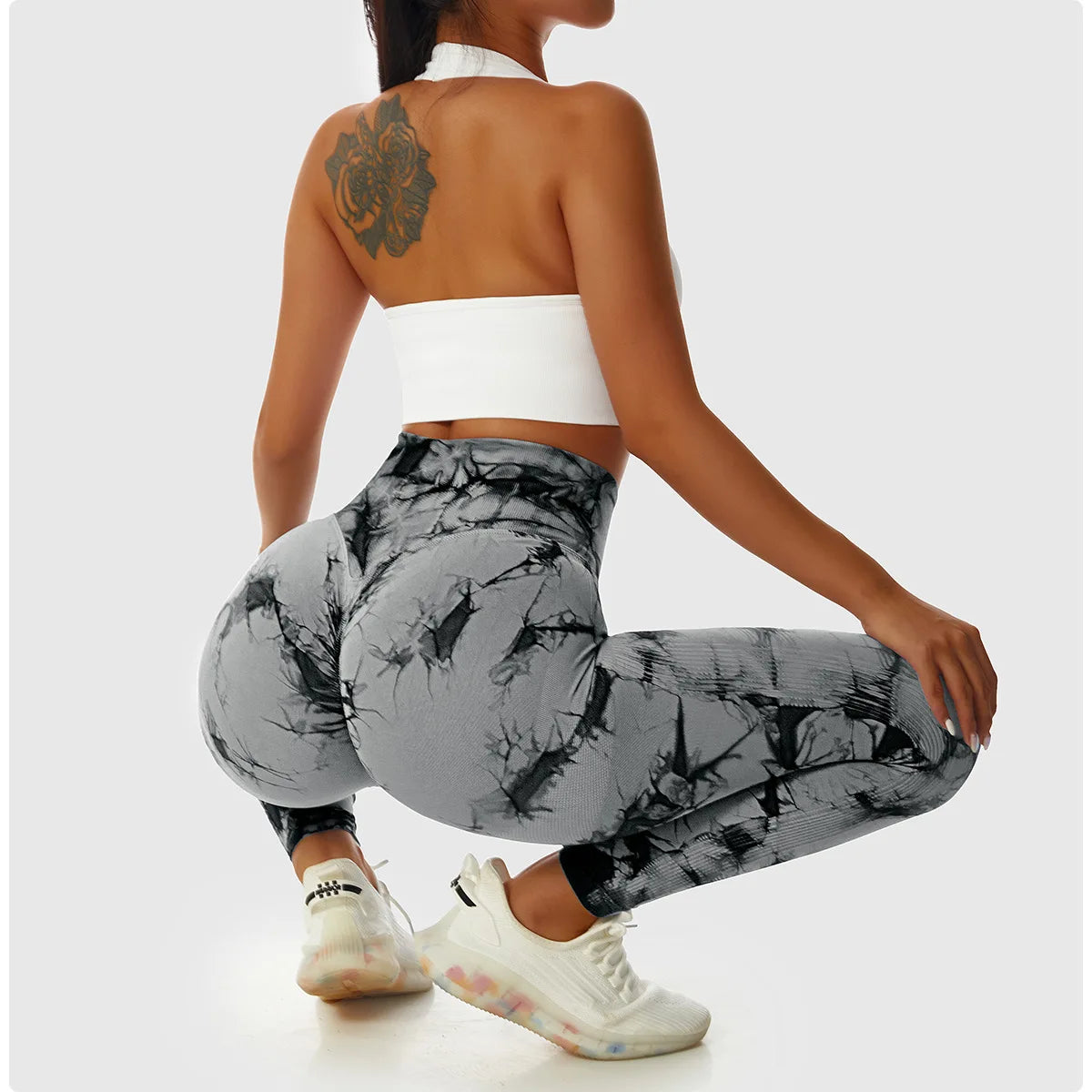 2024 New Tie Dye Gym Leggings Women Fitness Push Up Casual Sport Leggings Of Women  Running Outdoors
