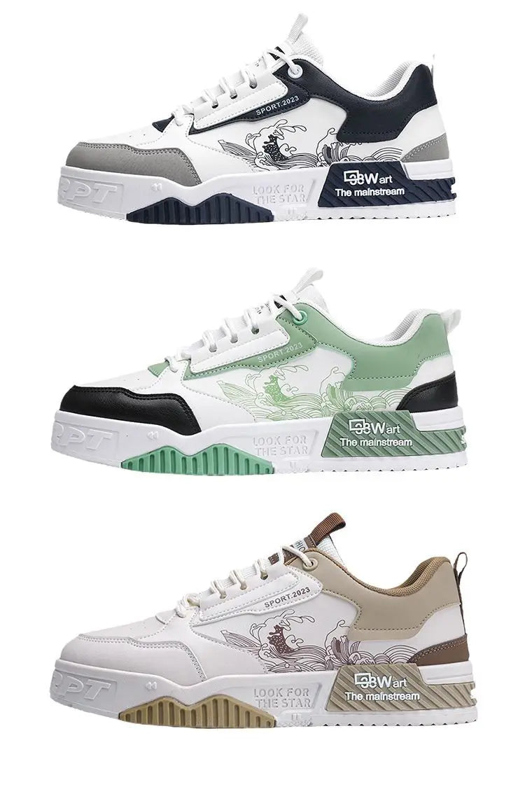 Men's Casual Shoes 2025 Spring New Style Graffiti Breathable Sneakers High Quality Designer Men Platform Shoes Zapatillas Hombre
