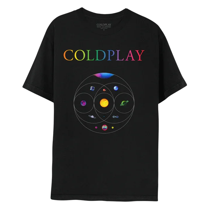 Cold-play Music of The Spheres World Tour 2025 Tshirts Cotton Tees Heavy Mental Fashion Graphic T-shirt Short Sleeve Unisex Tops