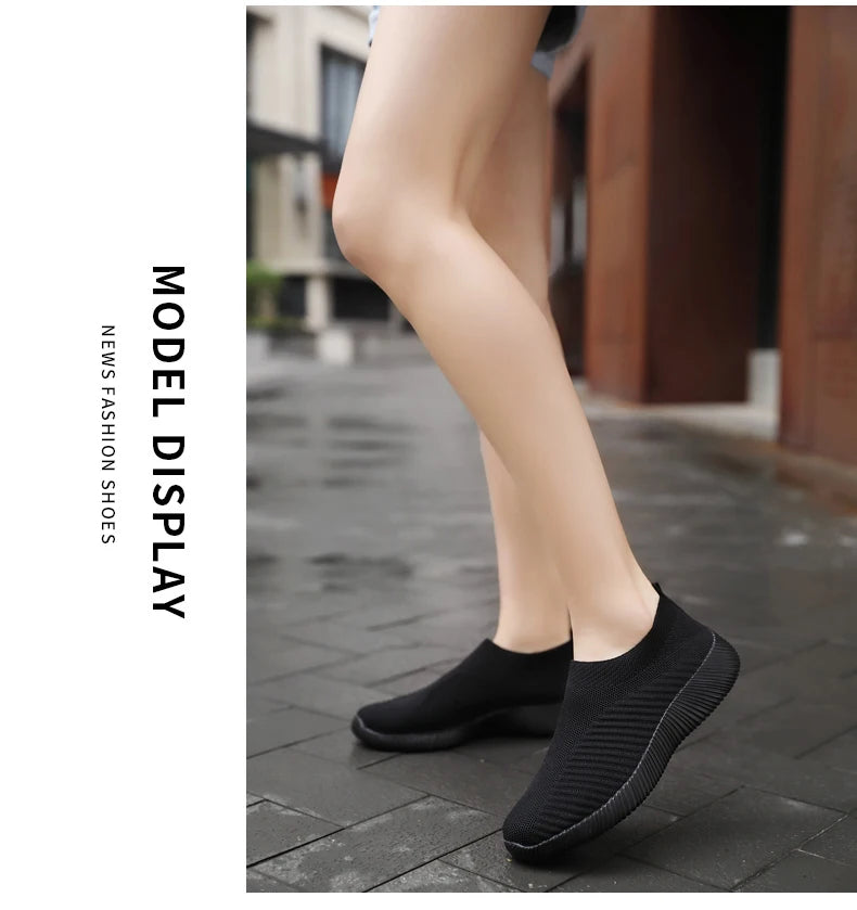 New Pink Women Shoes Soft Sneakers Lightweight And Comfortable Women Slip On Lazy Loafers Walking Shoes For Women Size 36-42