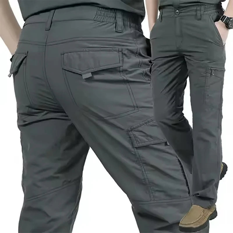 2025 Summer Tactical Pants Mens Quick Dry Thin Trousers Lightweight Casual Waterproof Pants Outdoor Workout Breathable Long Pant