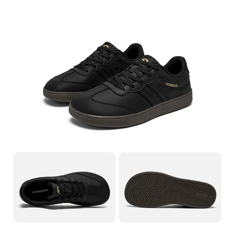HOBIBEAR Unisex Wide Toe Shoes Artificial Leather Sneakers Casual Lace Up Retro Fashion Shoes for Women Men