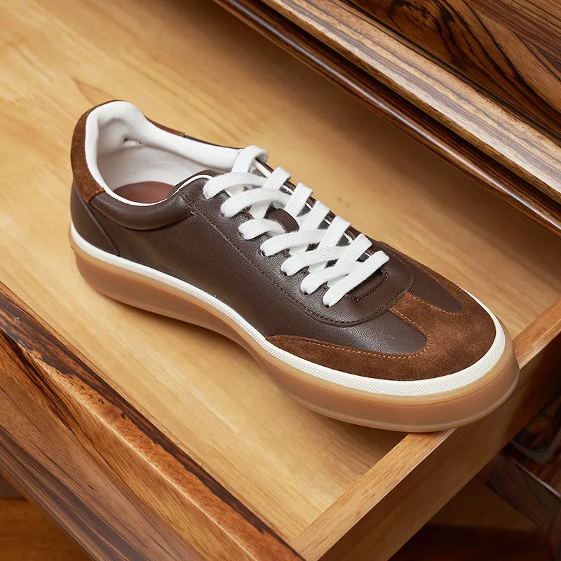 Men's Tenis Masculino Shoes Men's Leather Skate Shoes Men Fashion Casual Walking Shoes Classic Flats Men Lace-Up Mens Sneakers