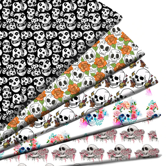 Halloween Skull Bone Skeleton Printed Polyester Pure Cotton Material Patchwork Tissue Sewing Quilting Fabrics Needlework DIY