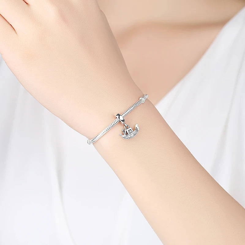 Original 925 Sterling Silver Charms Camera Suitcase London Bus Love Heart Beads Fit Bracelets Necklaces DIY Jewelry Women