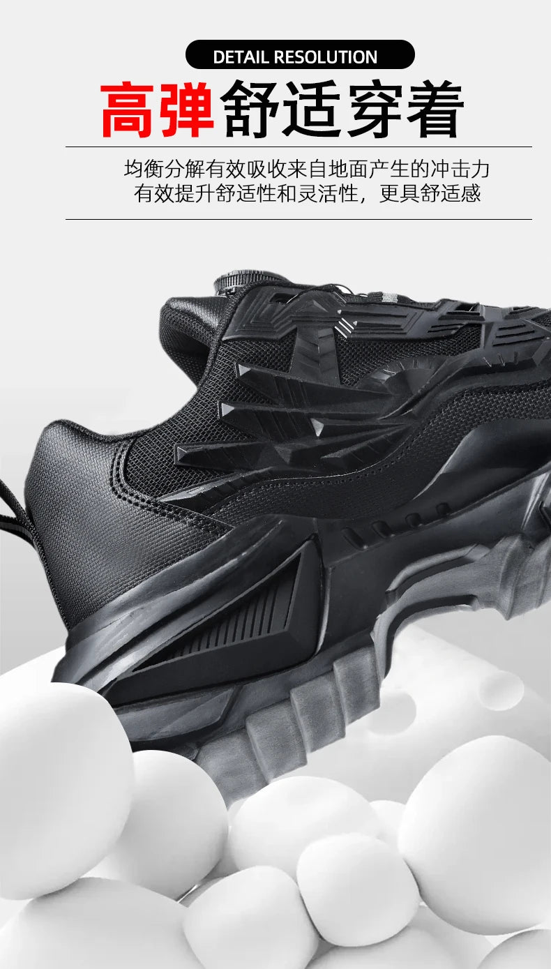 Men's Military Tactical Boots Army Boots Men Side Zipper Military Boots Men Anti-Slip Ankle Boots Work Safety Shoes Hiking Shoes