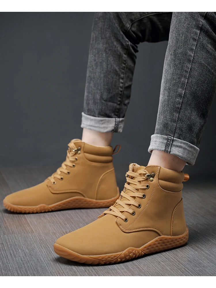 Barefoot Shoes Adult Cross-Trainer Wide Toe Box Men's Wide Minimalist Zero Drop Sole Casual Knitting Walking Sneakers Large Size