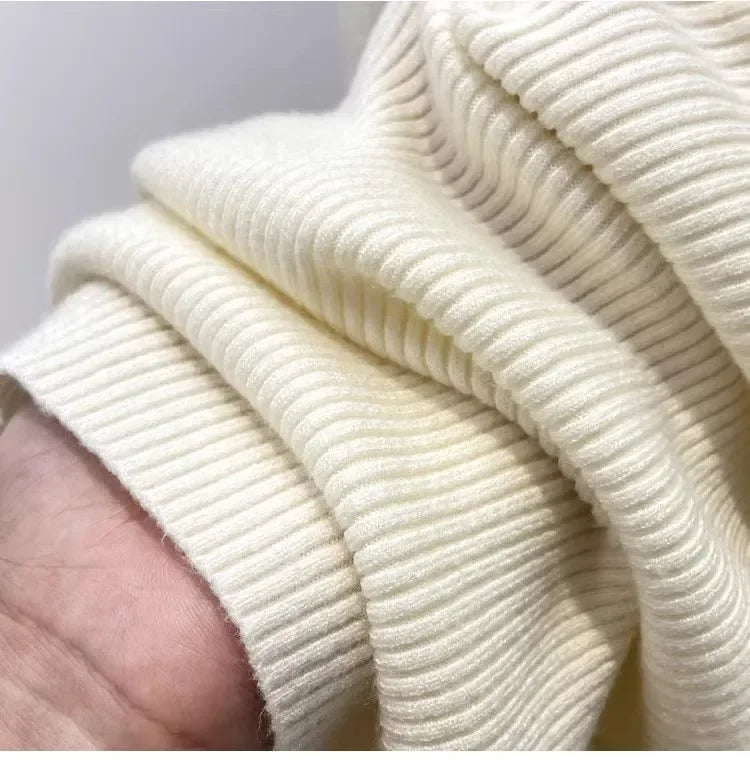 Zjaiss Solid Color O-neck Knitted Pullovers 2025 Women's Autumn Winter New Slim Fit Sweater Soft Warm Simple Base Layer Top