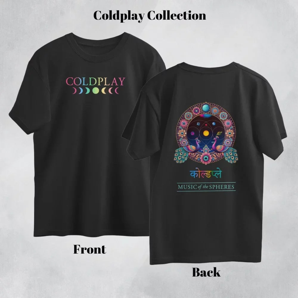 Cold-play Music of The Spheres World Tour 2025 Tshirts Cotton Tees Heavy Mental Fashion Graphic T-shirt Short Sleeve Unisex Tops