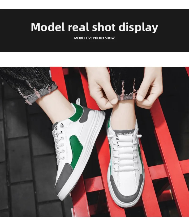 2025 Spring and Autumn New Men's Shoes Leather Low Cut Fashion Trendy Running Sports Men's Casual Trendy Shoes