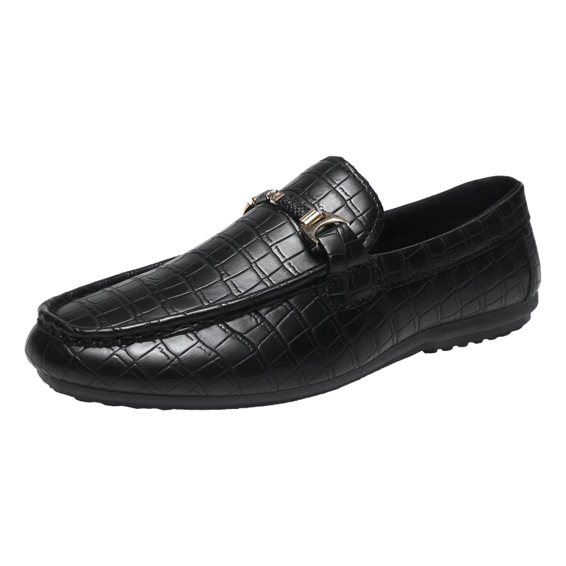 Autumn trend of 2025 men's bean shoes checkerboard casual men's shoes compound Leather men's flat shoes men's driving Size 39-46