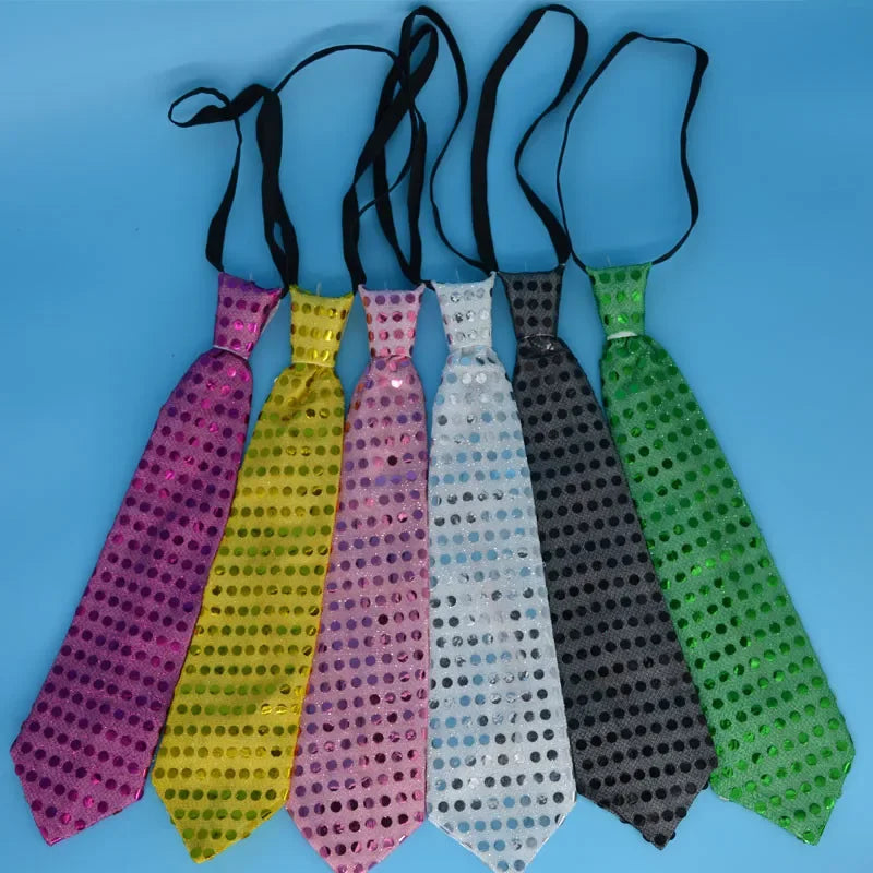 10pcs Blinking Light Up Sequin Bow Tie Necktie Gift Glow Party Luminous Neck Wear Cosplay  Birthday  Halloween