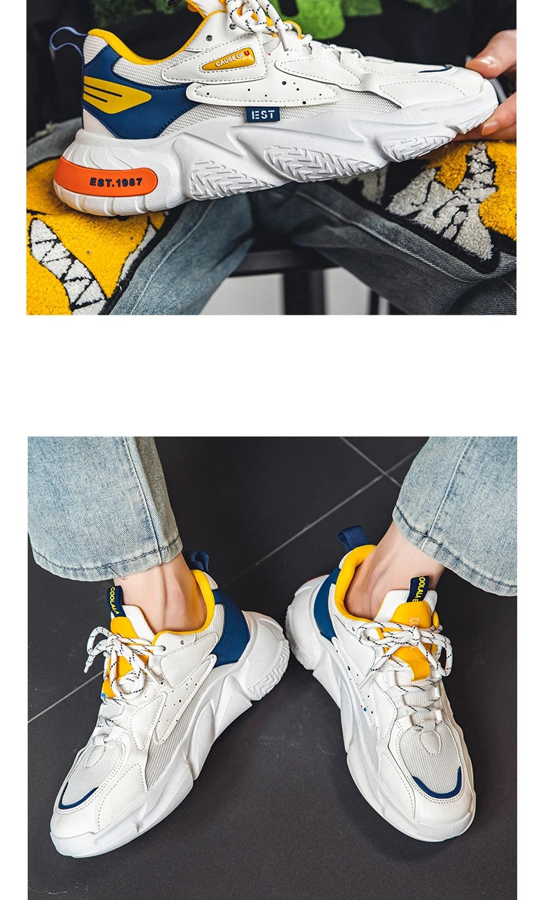2024 Fashion and Comfortable Mesh Breathable Outsole Shoes Summer Hot Sale Mens Casual Shoes Thick Bottom Breathable Sneaker